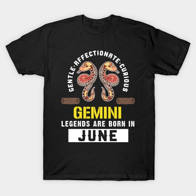 Zodiac Gemini: Born In June T-Shirt by POD Anytime